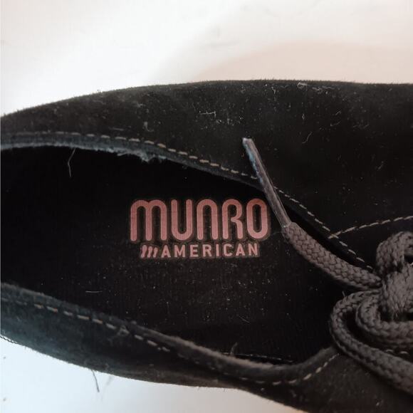 NWOT Munro American Walking Wedge Black Gray Toe Cap Tie Shoe Size 5.5M - Picture 3 of 9